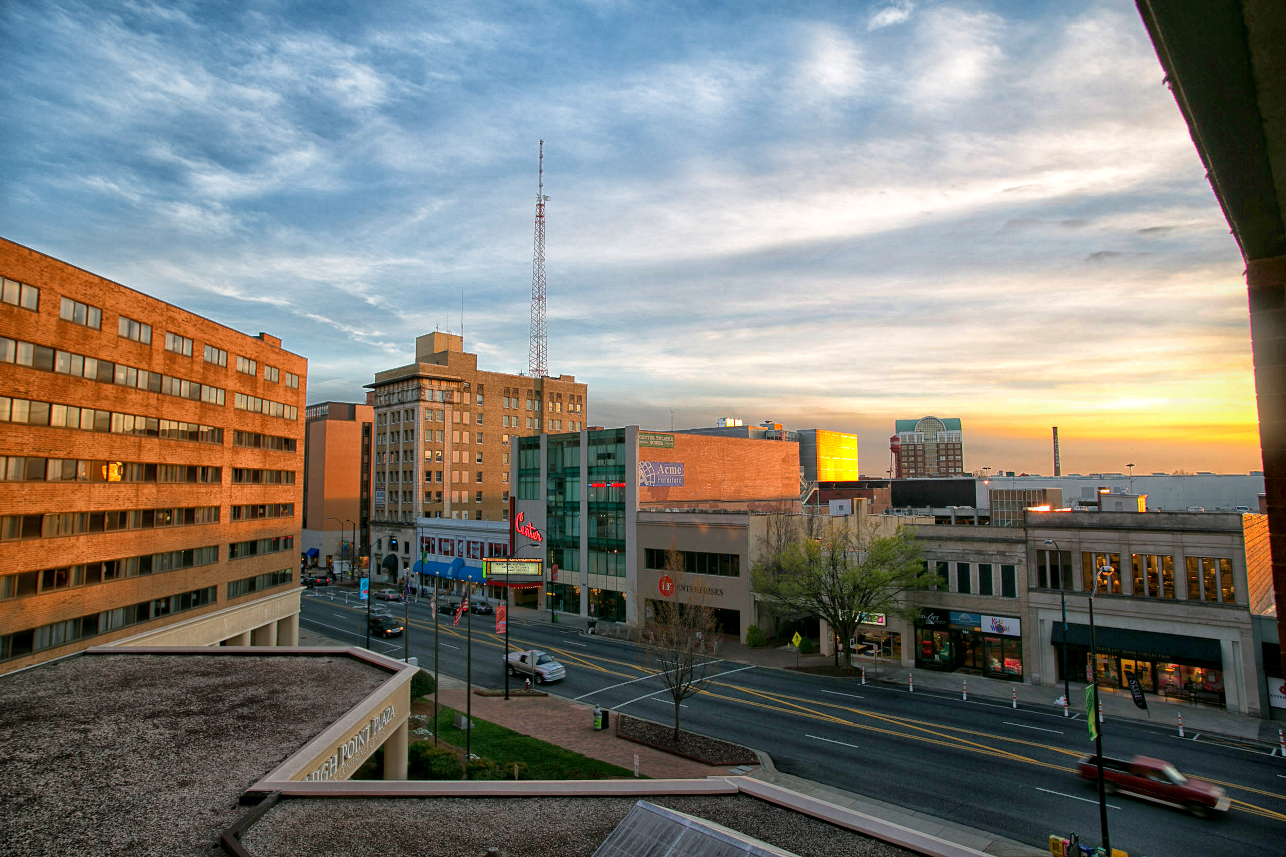 Downtown High Point. The city of 110,000 attracts nearly 80,000 visitors at its furniture show, held twice a year. Downtown High Point. The city of 110,000 attracts nearly 80,000 visitors at its furniture show, held twice a year.